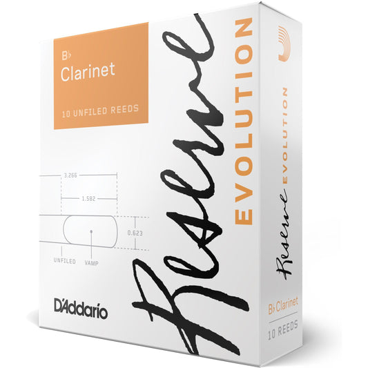 D'Addario Reserve Evolution Bb Clarinet Reeds, Strength 3.5+, 10-Pack
