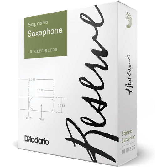 D'Addario Reserve Soprano Saxophone Reeds, Strength 3.0+, 10-Pack