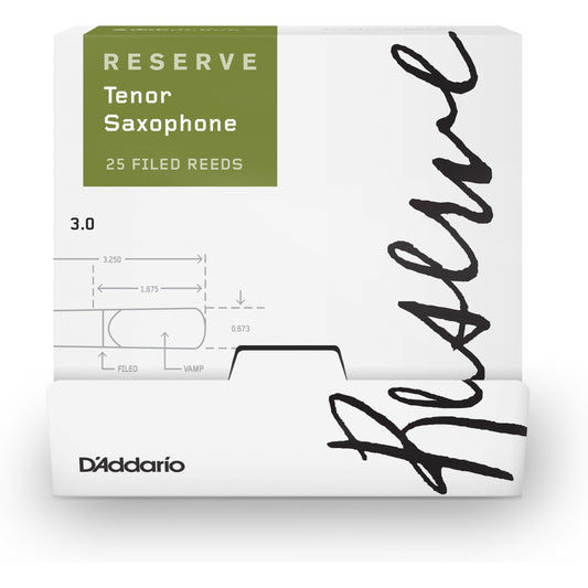D'Addario Reserve Tenor Saxophone Reeds, Strength 3.0, 25-Box