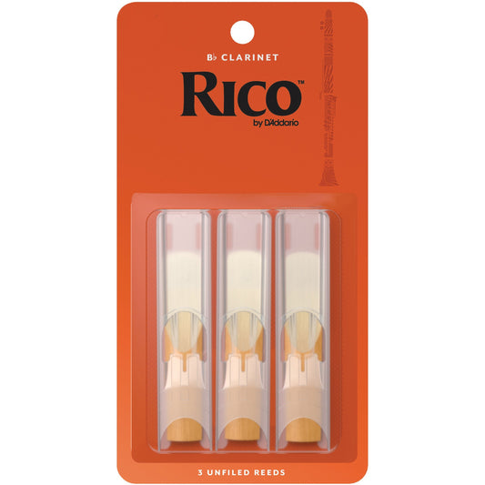 Rico by D'Addario Bb Clarinet Reeds, Strength 2.5, 3-Pack