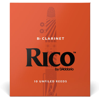 Rico by D'Addario Bb Clarinet Reeds, Strength 2, 10-Pack