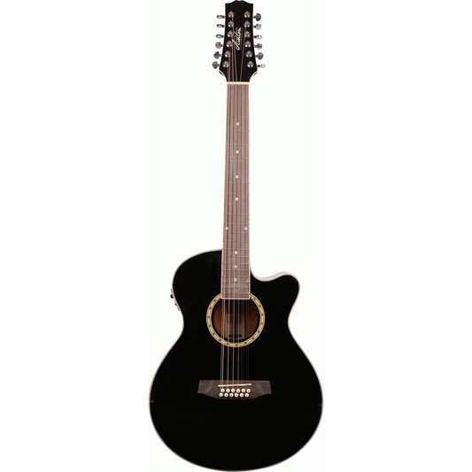 Ashton SL29/12CEQBK 12 String Slimline Acoustic Guitar with Cutaway and EQ