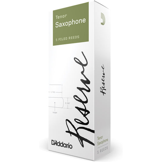D'Addario Reserve Tenor Saxophone Reeds, Strength 3.0+, 5-Pack