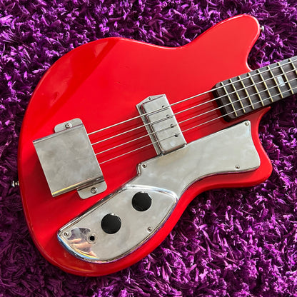 Late 1960s Guyatone EB-4 Short Scale Electric Bass Guitar (Red)