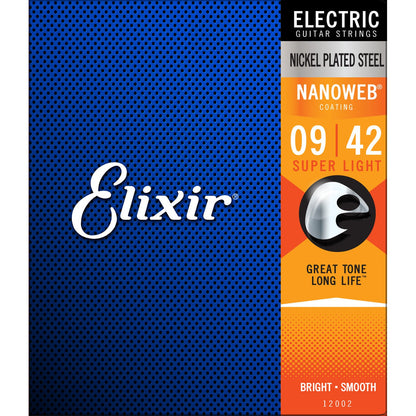 Elixir Nanoweb Nickel Electric Guitar Strings 9-42
