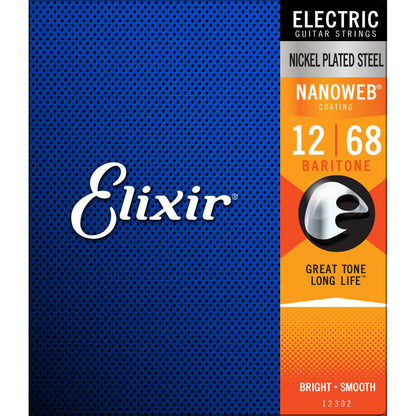 Elixir Nanoweb Nickel Electric Guitar Strings 12-68 (Baritone)