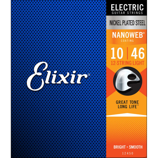 Elixir Nanoweb Nickel Electric Guitar Strings 10-46 (12 String)