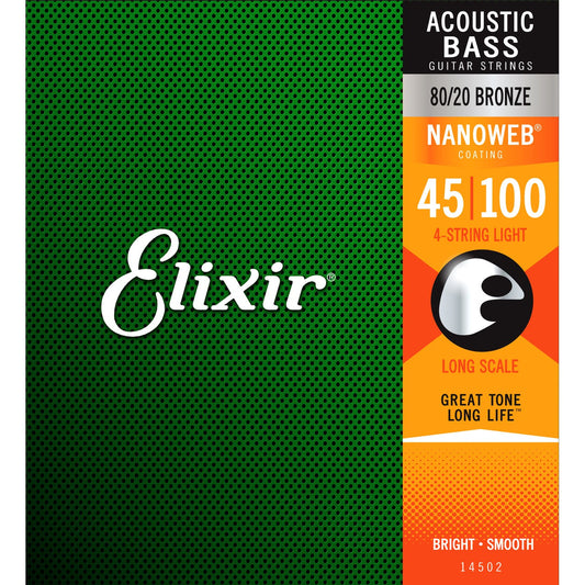Elixir Nanoweb 80/20 Acoustic Bass Strings 45-100