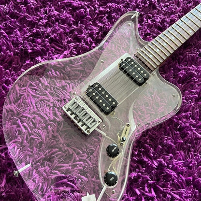 Barclay 5004 Clear Acrylic Jaguar Electric Guitar (MIJ)