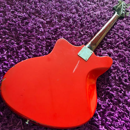 Late 1960s Guyatone EB-4 Short Scale Electric Bass Guitar (Red)