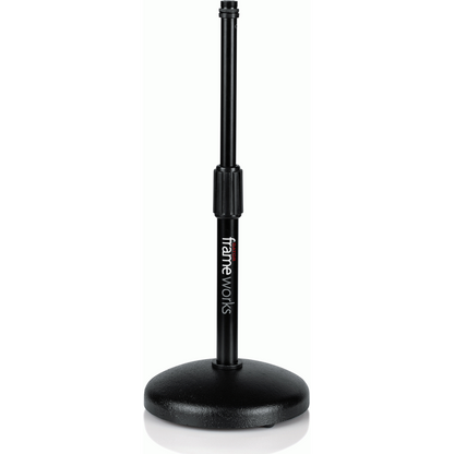 Gator GFWMIC0501 Desktop Microphone Stand with Round Weighted Base & Adjustable Height