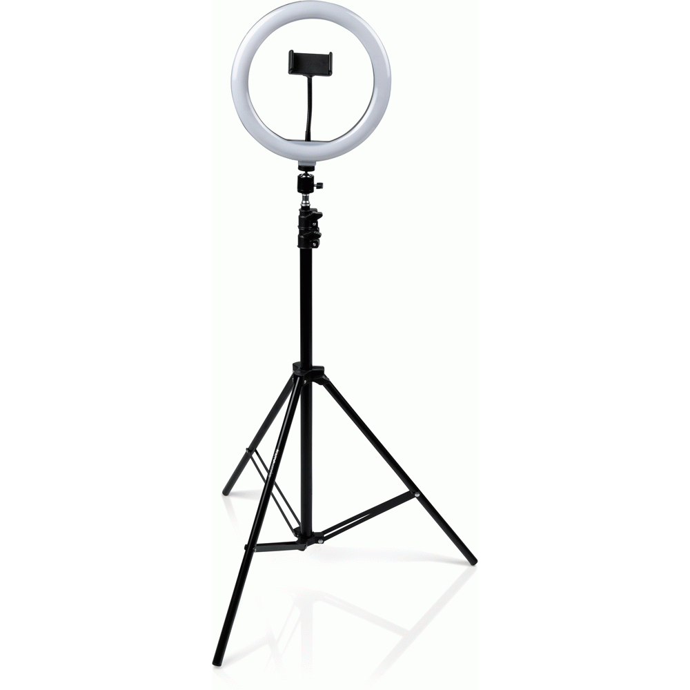 Gator GFWRINGLIGHTTRIPD 10-Inch LED Ring Light Stand with Phone Holder & Tripod Base