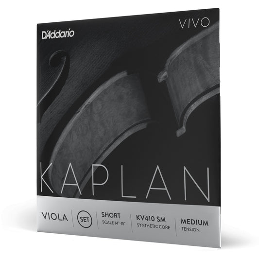 D'Addario Kaplan Vivo Viola String Set, Short Scale, Medium Tension