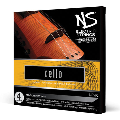 D'Addario NS Electric Cello String Set, 4/4 Scale, Medium Tension