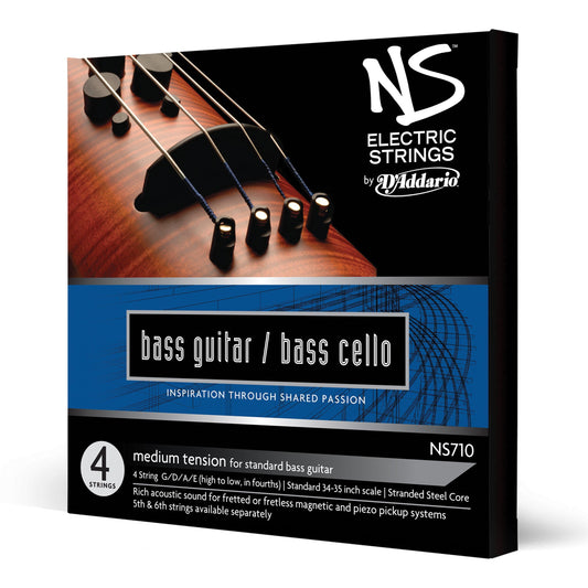 D'Addario NS Electric Bass/Cello String Set, 4/4 Scale, Medium Tension