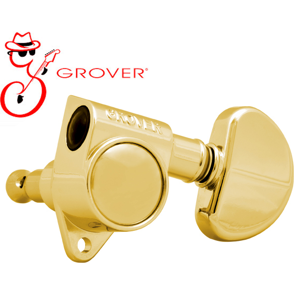 Grover Genuine 3-A-Side Rotomatic 102C Machine Heads Tuners Gold Les Paul