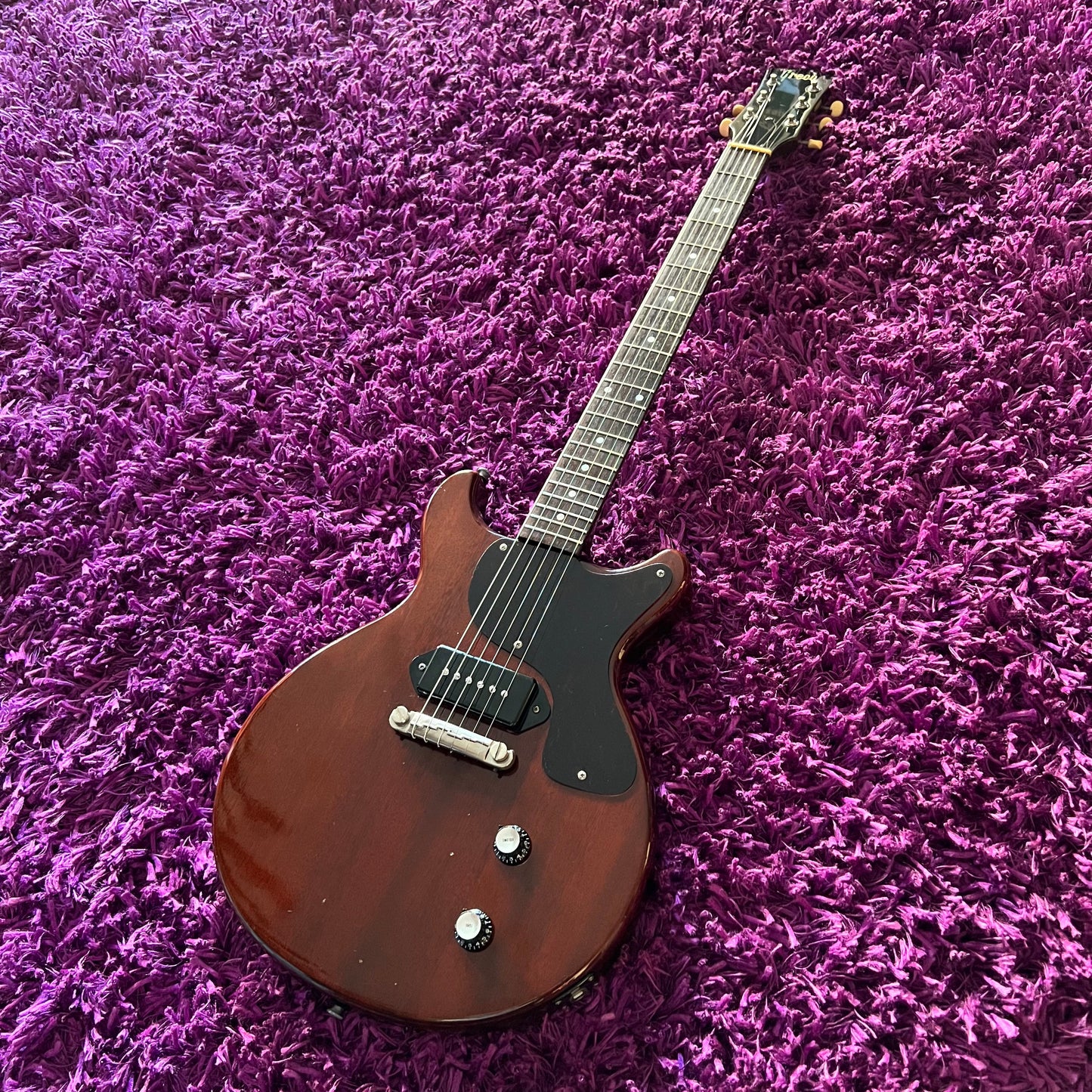 1975 Greco TV-500 LP Junior Style Double Cut Wine Red (w/ OHSC)