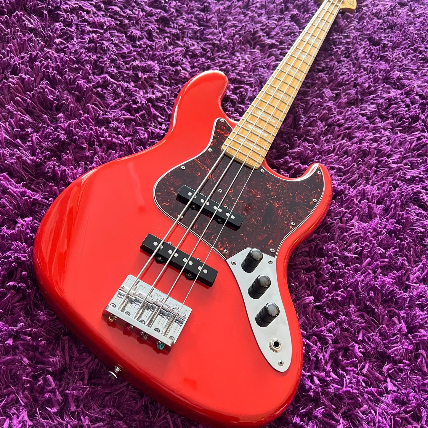 1997-98 Edwards Japan (by ESP) E-JB-85 '70s Reissue Jazz Bass (Fiesta Red)