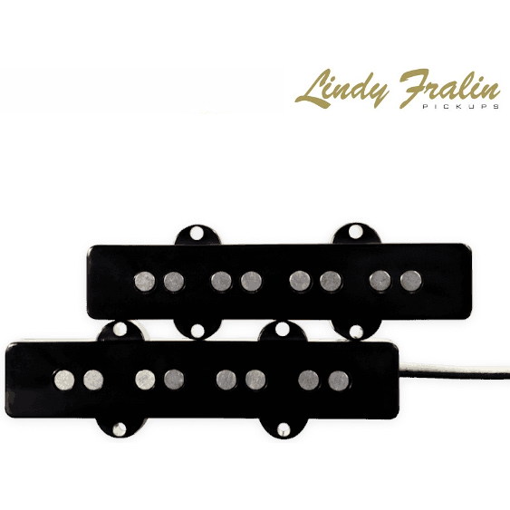 Lindy Fralin Split Jazz Bass Pickups Set - Standard Wind - Black Covers