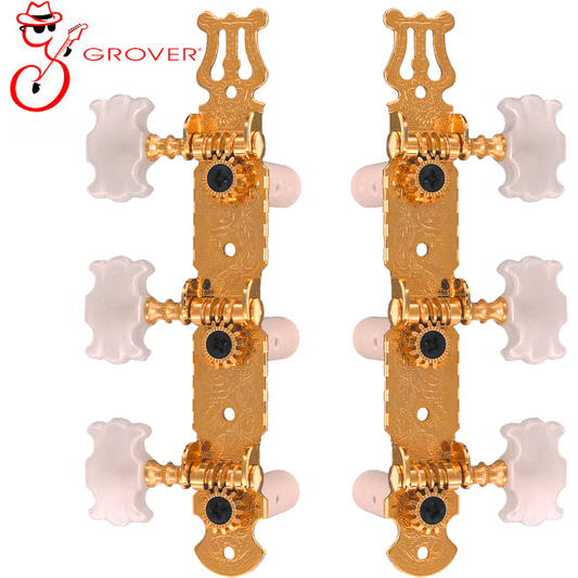 Grover USA Classical Machine Heads Tuners Gold 14:1 Butterfly Buttons