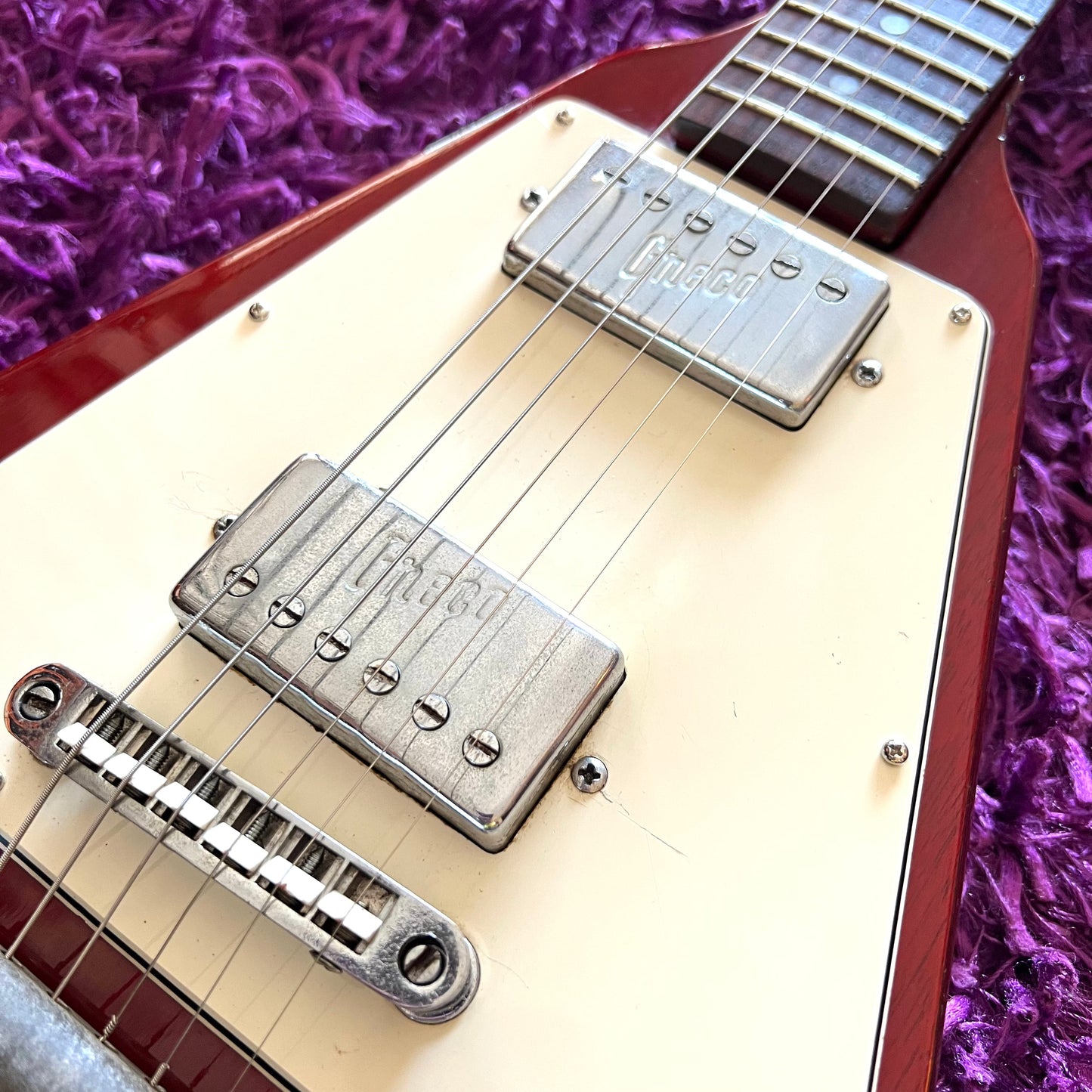Early 1970s Greco FV-500 Flying V Cherry Red (Matsumoku Pre-Serial)