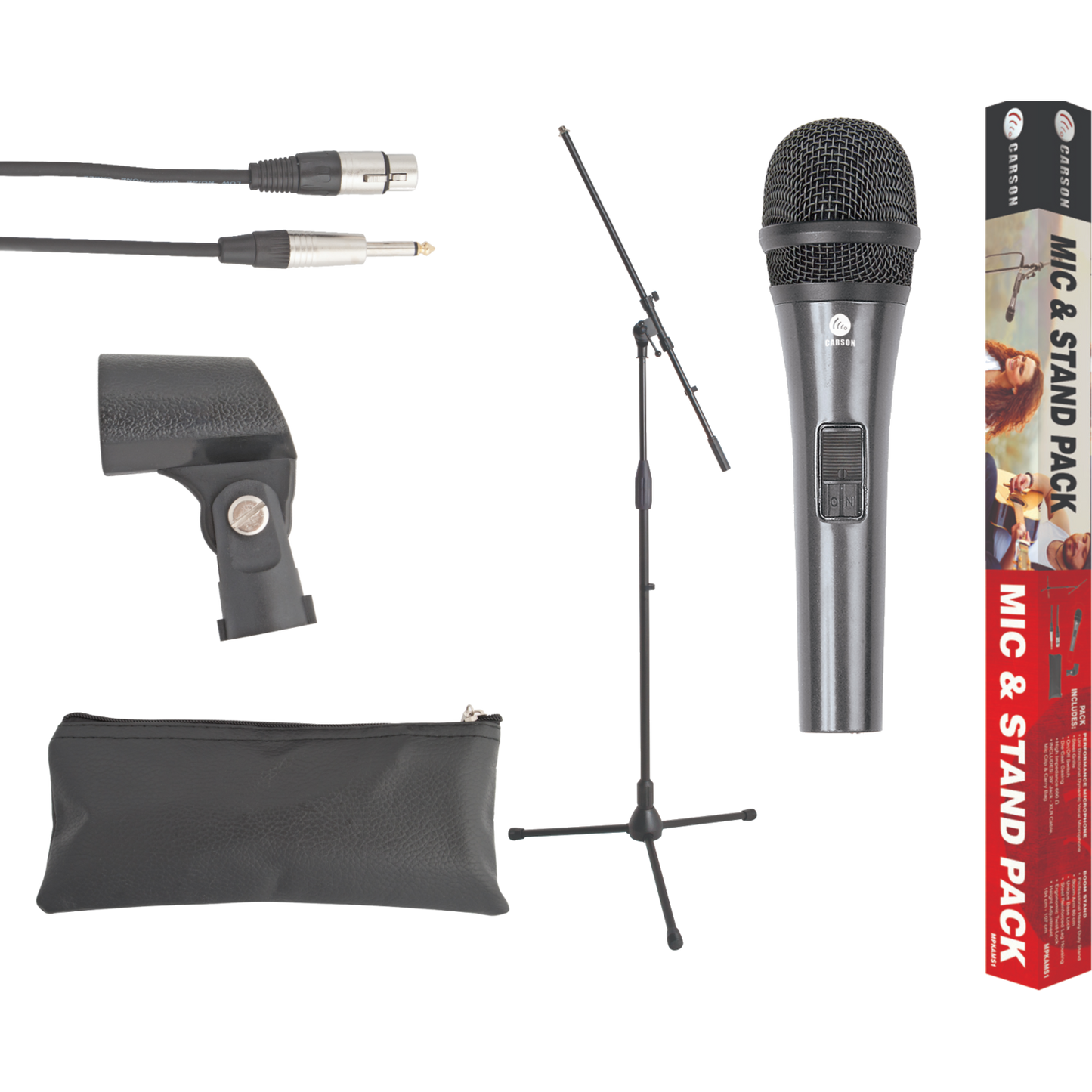 Carson Microphone Package w/ Boom Stand and Cable