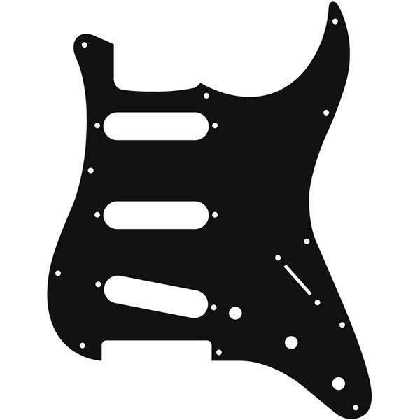 11 Hole Scratchplate Pickguard Strat Stratocaster Guitar 1 Ply Black