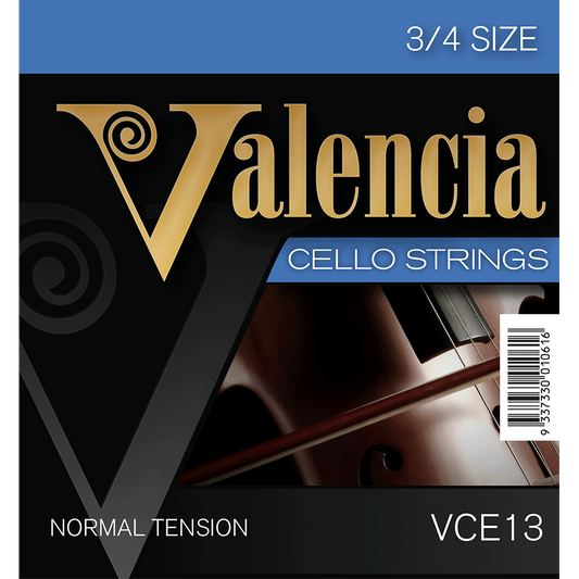 Valencia Cello Strings 3/4 Size Beginner Full Set Steel